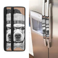 Hipster Golden Retriever Print Refrigerator Handle Covers