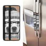 Hipster Golden Retriever Print Refrigerator Handle Covers