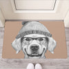 Hipster Golden Retriever Print Rubber Doormat