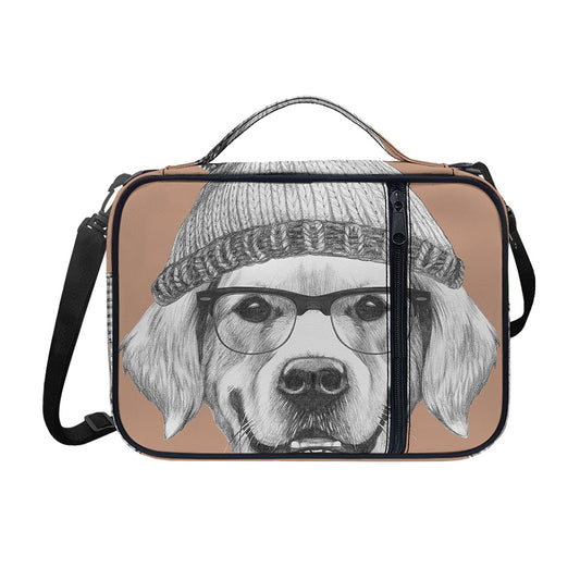 Hipster Golden Retriever Print Shoulder Strap Bible Bag