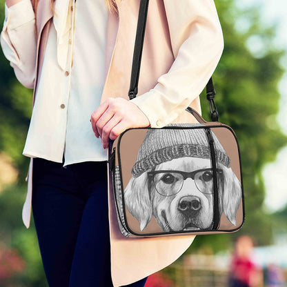 Hipster Golden Retriever Print Shoulder Strap Bible Bag