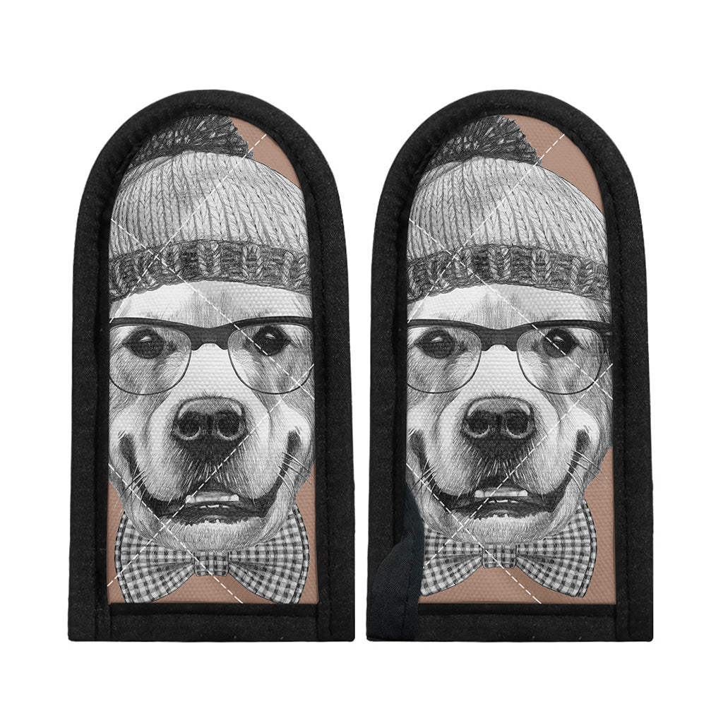 Hipster Golden Retriever Print Skillet Handle Cover