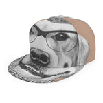 Hipster Golden Retriever Print Snapback Cap