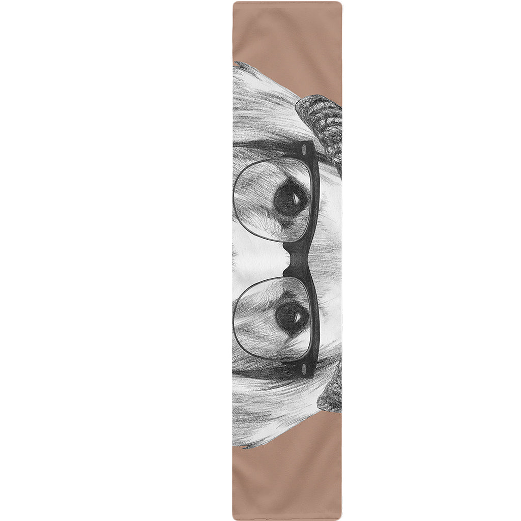 Hipster Golden Retriever Print Table Runner