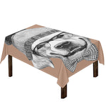 Hipster Golden Retriever Print Tablecloth
