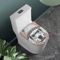 Hipster Golden Retriever Print Toilet Lid Cover