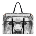 Hipster Golden Retriever Print Utility Tote Bag