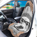 Hipster Golden Retriever Print Waterproof Car Seat Cover