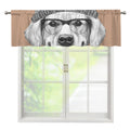 Hipster Golden Retriever Print Window Valance