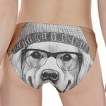 Hipster Golden Retriever Print Women's Panties