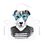 Hipster Jack Russell Terrier Print Adjustable Apron