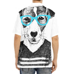 Hipster Jack Russell Terrier Print Aloha Shirt