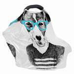 Hipster Jack Russell Terrier Print Baby Seat Cover