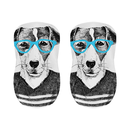 Hipster Jack Russell Terrier Print Bar Stool Covers