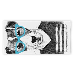 Hipster Jack Russell Terrier Print Beach Towel