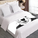 Hipster Jack Russell Terrier Print Bed Runner