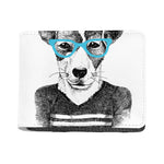 Hipster Jack Russell Terrier Print Bifold Wallet