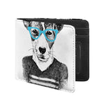 Hipster Jack Russell Terrier Print Bifold Wallet