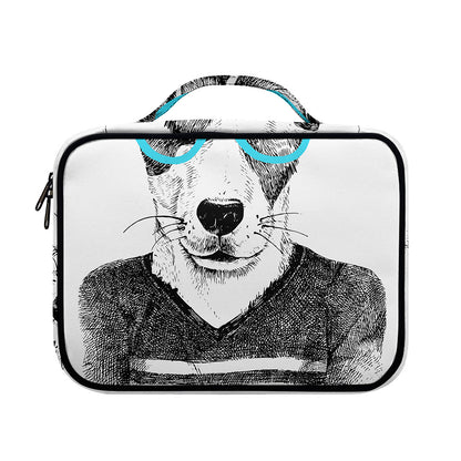 Hipster Jack Russell Terrier Print Briefcase Bible Bag