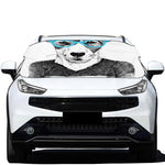 Hipster Jack Russell Terrier Print Car Windshield Snow Cover