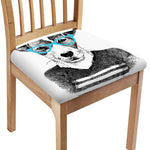 Hipster Jack Russell Terrier Print Chair Cushion Cover