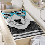 Hipster Jack Russell Terrier Print Changing Pad Cover