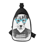 Hipster Jack Russell Terrier Print Chest Bag