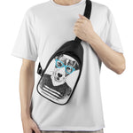Hipster Jack Russell Terrier Print Chest Bag