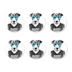 Hipster Jack Russell Terrier Print Coaster Set