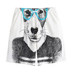 Hipster Jack Russell Terrier Print Cotton Shorts