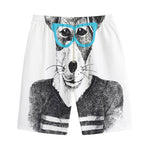 Hipster Jack Russell Terrier Print Cotton Shorts