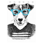 Hipster Jack Russell Terrier Print Curtain
