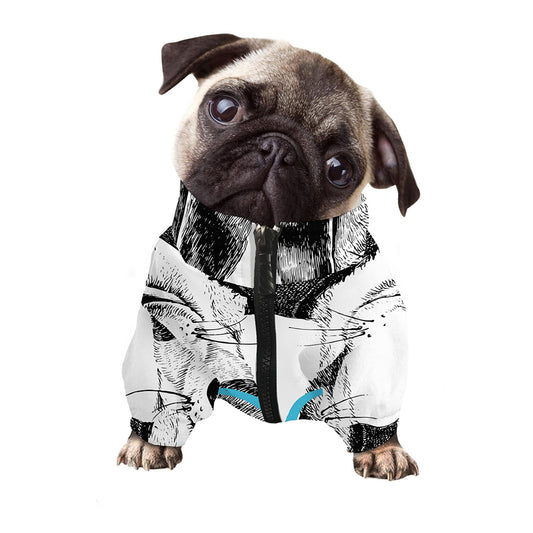 Hipster Jack Russell Terrier Print Dog Zip Up Jacket