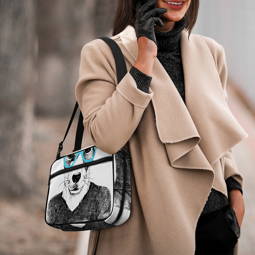 Hipster Jack Russell Terrier Print Double Strap Bible Bag