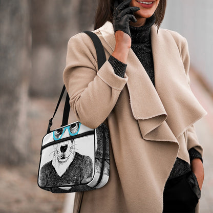 Hipster Jack Russell Terrier Print Double Strap Bible Bag