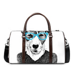 Hipster Jack Russell Terrier Print Duffle Bag