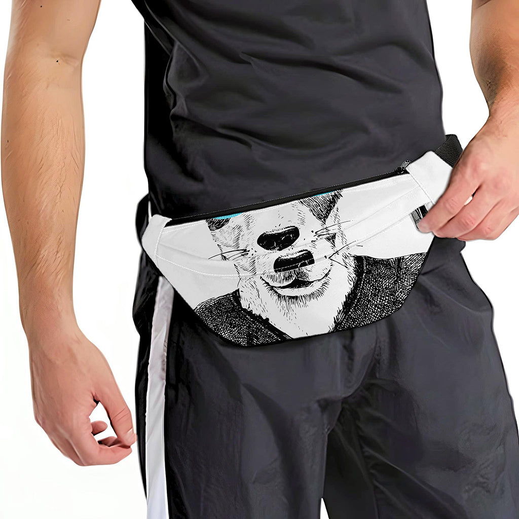 Hipster Jack Russell Terrier Print Fanny Pack
