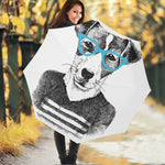 Hipster Jack Russell Terrier Print Foldable Umbrella