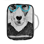 Hipster Jack Russell Terrier Print Front Pocket Bible Bag