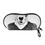 Hipster Jack Russell Terrier Print Glasses Case