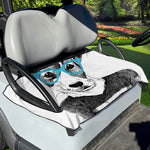 Hipster Jack Russell Terrier Print Golf Cart Seat Cover