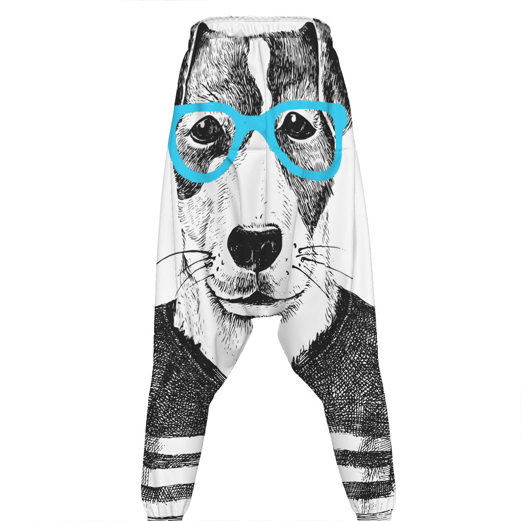 Hipster Jack Russell Terrier Print Hammer Pants