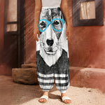 Hipster Jack Russell Terrier Print Harem Pants