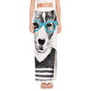 Hipster Jack Russell Terrier Print High Slit Maxi Skirt