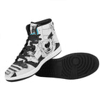 Hipster Jack Russell Terrier Print High Top Leather Sneakers