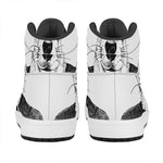 Hipster Jack Russell Terrier Print High Top Leather Sneakers