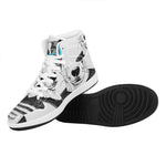 Hipster Jack Russell Terrier Print High Top Leather Sneakers