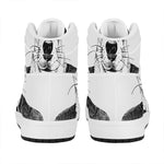 Hipster Jack Russell Terrier Print High Top Leather Sneakers