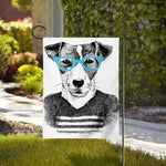 Hipster Jack Russell Terrier Print House Flag