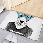 Hipster Jack Russell Terrier Print Indoor Door Mat